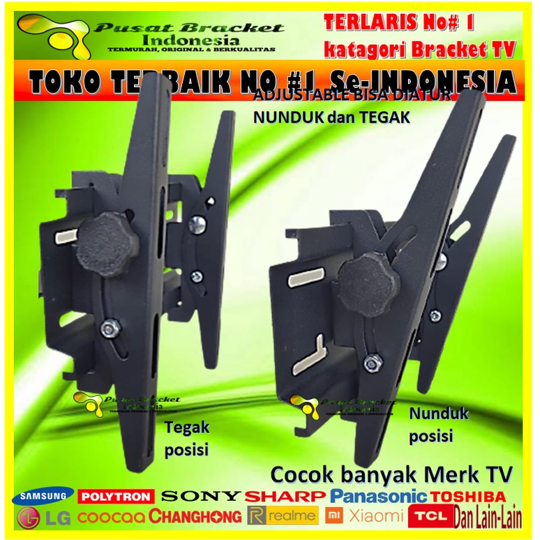 Dapat BONUS!! Bracket TV 14&quot; s/d 40&quot; Universal 40 32 24 21 17 14 bisa nunduk tegak 100% BESI bracket braket breket briket breaket brecket bricket