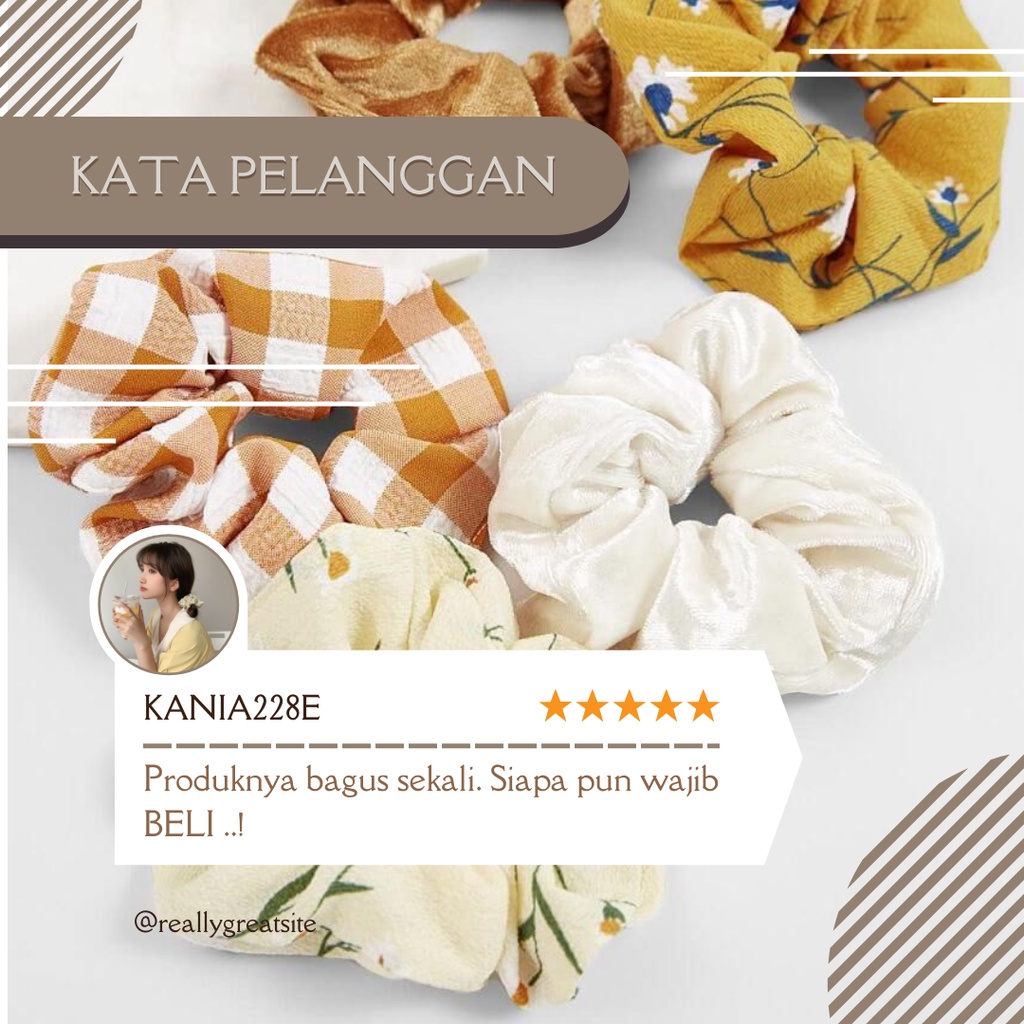 Scrunchie , Scrunchies, Cepol, Cemol, Ikat Rambut, Kunciran koencir Rambut, Cepol Hijab Korea