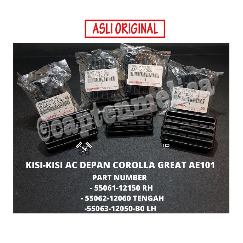 ORI Grill Kisi Ac gril Depan Tengah Depan Dashboard Toyota COROLLA ALL NEW AE111 GREAT AE101 Lubang 
