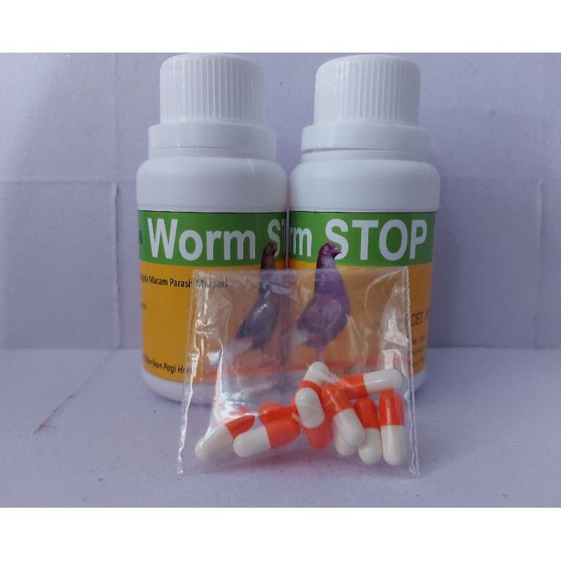 worm stop baron 10 kapsul obat cacing merpati