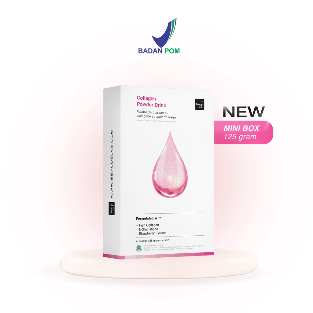 Minuman Kolagen Pemutih Badan Cepat | Beaudelab Premium Collagen Drink | Colagen Beauty Drink-Mini Collagen 125gr