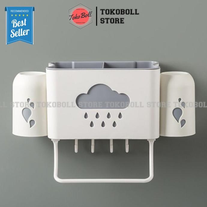 Rak Tempat Sabun Kamar Mandi Tempat Odol Sikat Gigi Tempel Tanpa Paku