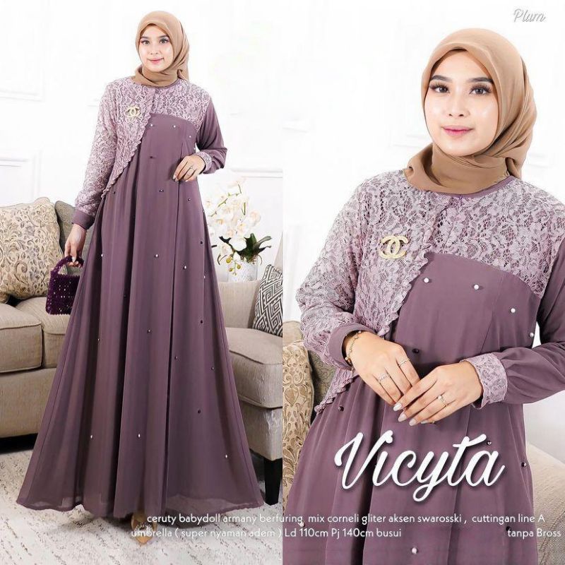 DRESS MUSLIM, Fashion Muslim, baju wanita, dress, gamis, Baju gamis, fashion wanita, Vicyta Dress