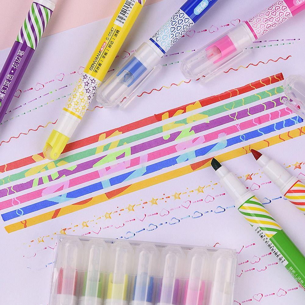 Top 7PCS Double-Headed Stabilo Cepat Kering Hand Copy Akun Lucu Spidol Notes Pen