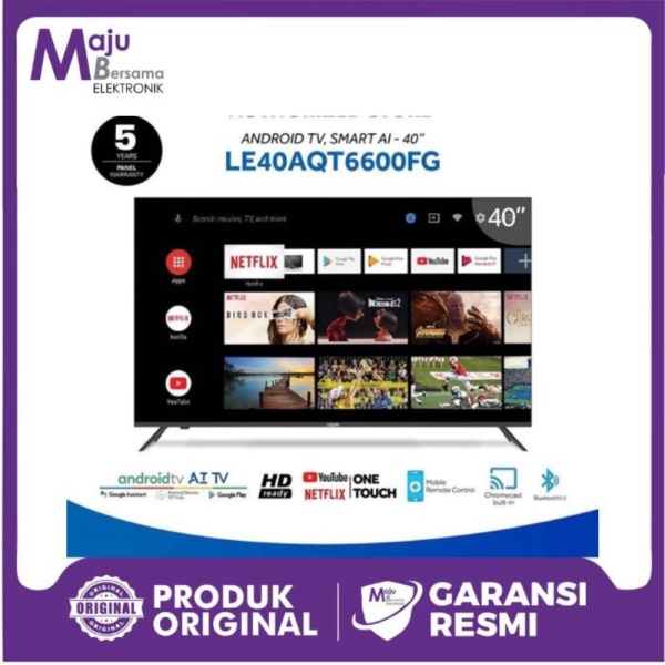 AQUA JAPAN Android TV Smart AI LED 40 inch LE40AQT6600FG / 40AQT6600 Murah