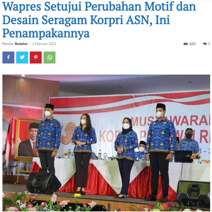 Baju Seragam Batik Pns Wanita Korpri - Cotton 40S