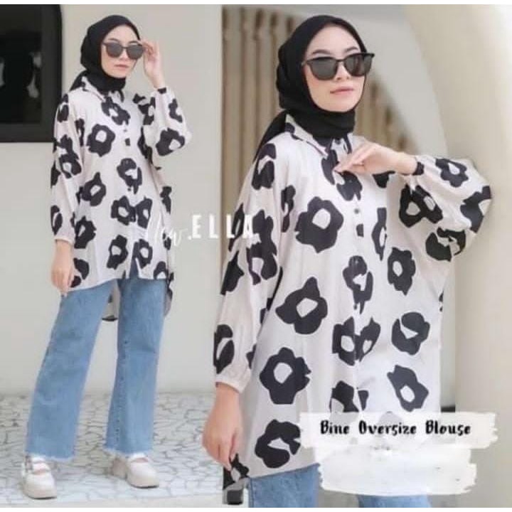 Kemeja Wanita Oversize Kancing Pools / Pakaian Atasan Cewek Korea Style / Kemeja Katun