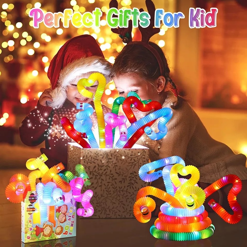 Light Up Pop Pipes Tubes LED Mainan Viral Anak Lampu Pesta Anak Lucu