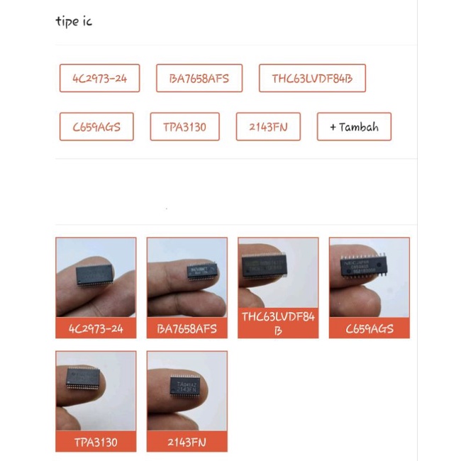 Ic- 4C2973-24/BA7658AFS/THC63LVDF84B/C659AGS/TPA3130/2143FN/0397358Y/8370932Y/DT1641S original cabut
