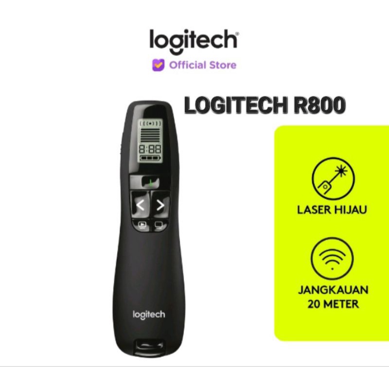 Logitech Presenter R800 wireless Presenter lampu hijo