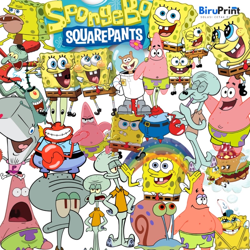 

20pcs Spongebob Squarepants Sticker Pack Premium Bahan Vinyl Anti Air bu