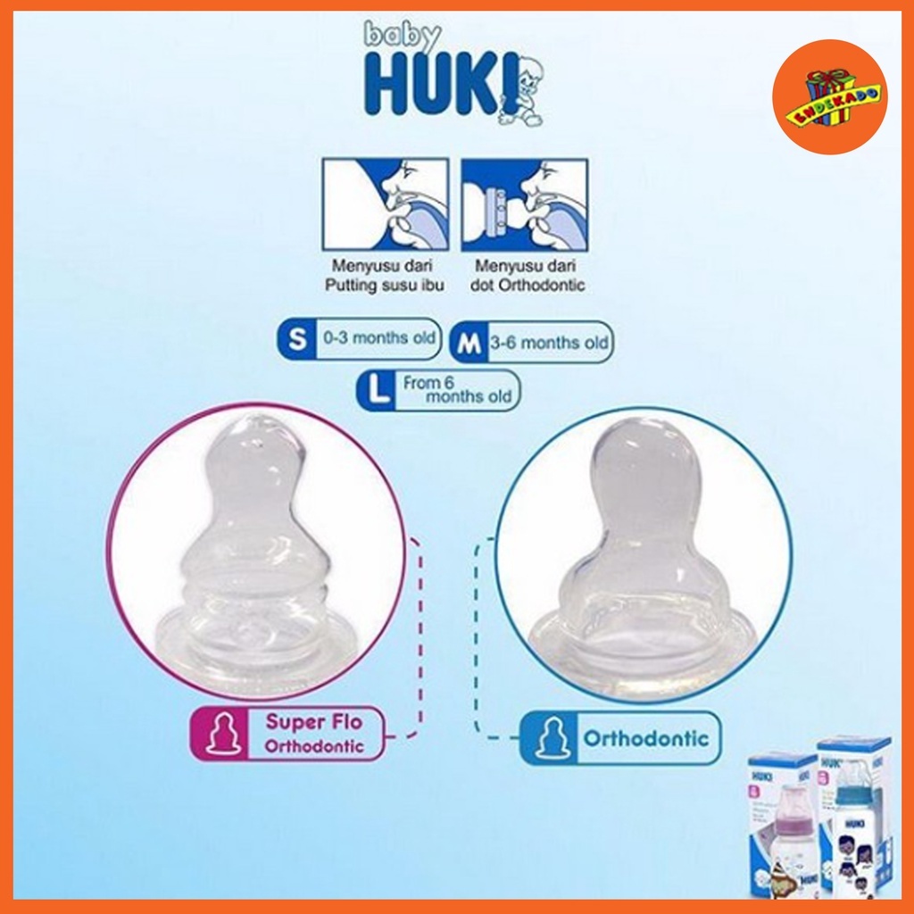 HUKI ORTHODONTIC SILICONE NIPPLE 1PC DUS - Dot/Empeng Bayi