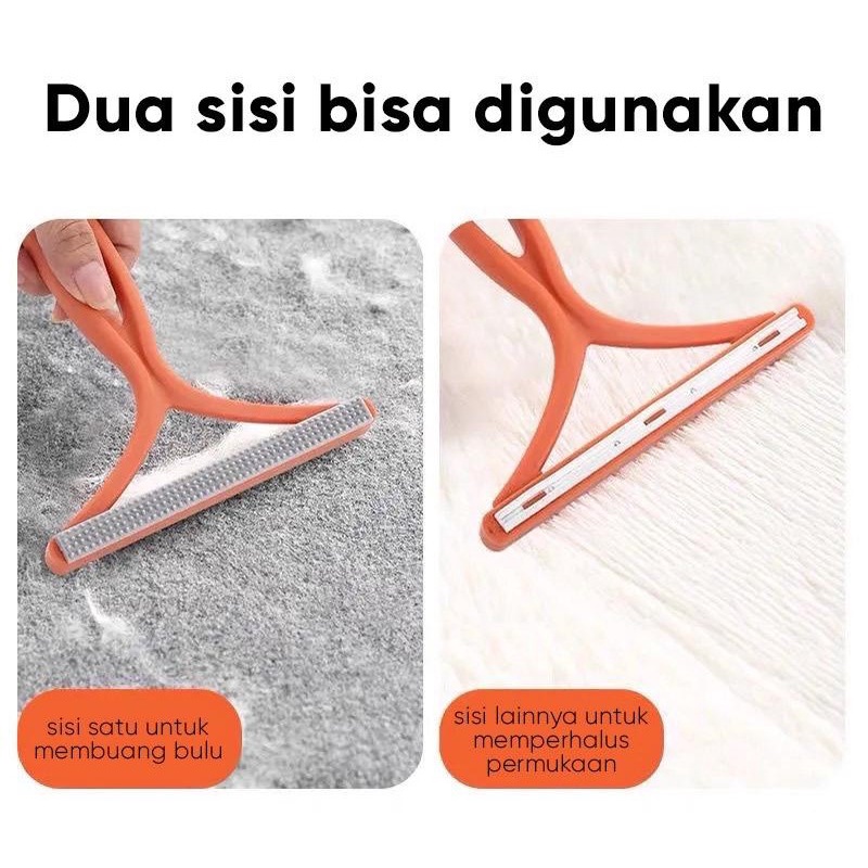 Alat Pembersih Serat Bulu Kain Pakaian D25 Sikat Pembersih Bulu Hewan Pet Hair Remover 2in1