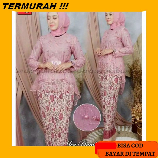 (Cod Bayar Ditempat) Jumbo Xxl Ready | Gamis Jasmine Annisa Brokat Tile Layer Syar'I Muslimah | Gami