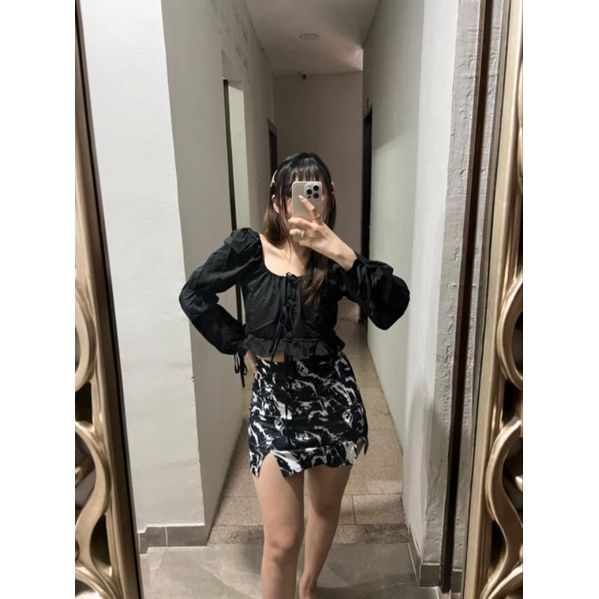 LittleMint Baju LM - 08 crop top / croptop tali / crop top longsleeve