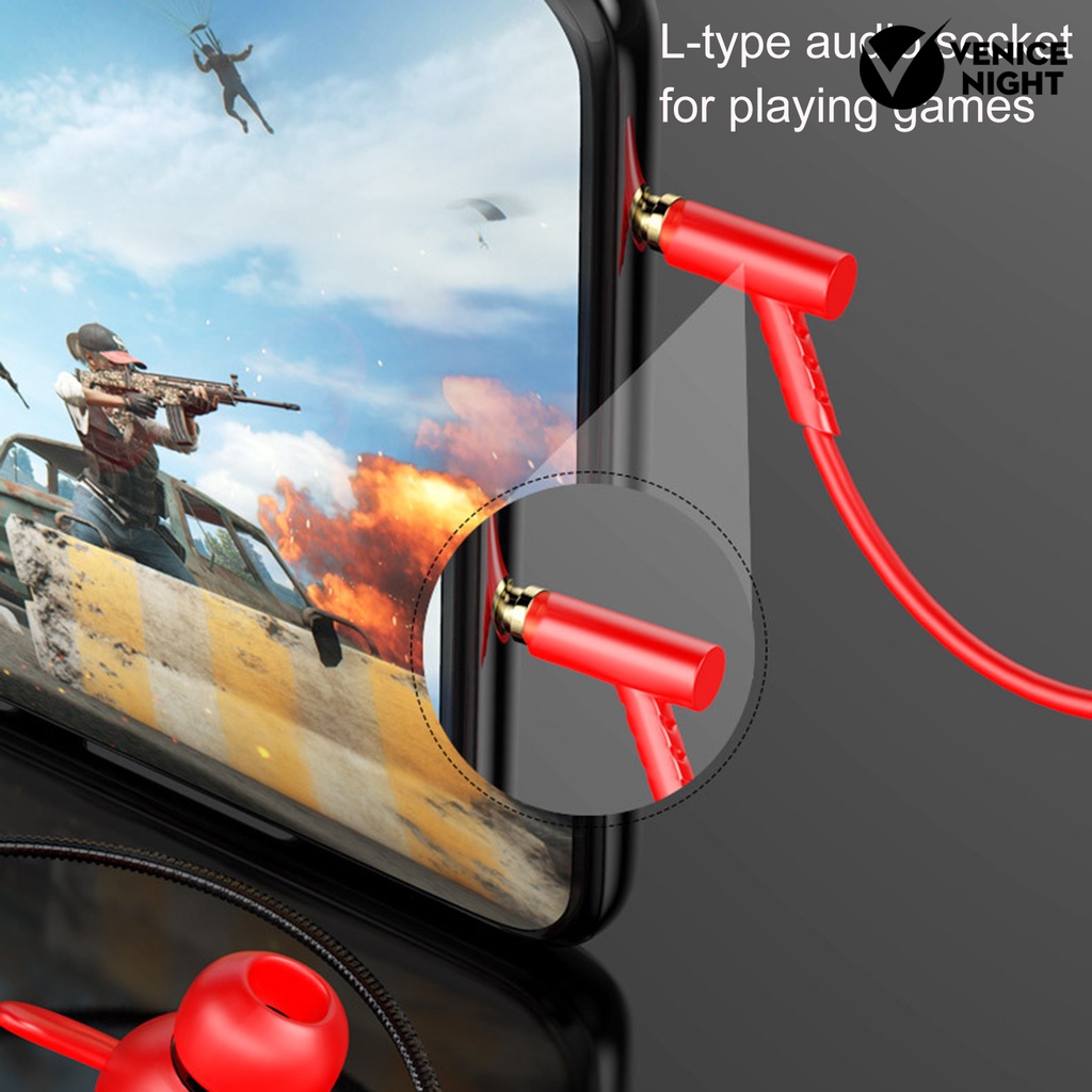 (VNEP) (Berkabel) Portable Noise Reduction In-Ear Earphone Gaming Computer Earpiece dengan Dual Mic