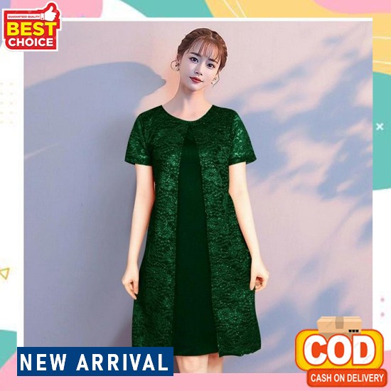 Natalia Dress Tille Payet Mutiara / Gaun Natalan New Model / Gaun Mewah Terlaris / Dress Brokat Jumb