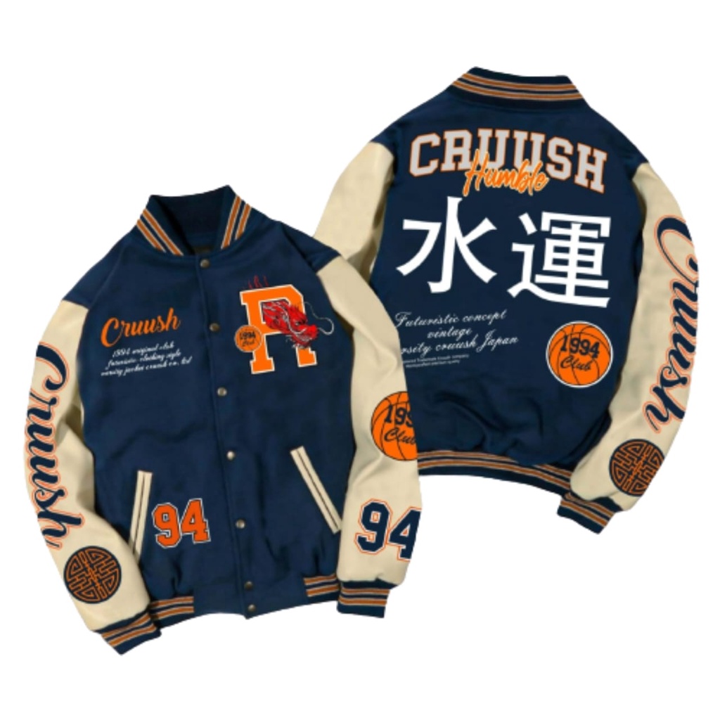 COD- Jaket Bomber Varsity - Jaket Baseball Varsity - Jaket Varsity Baseball Pria Wanita Jepang Logo Texs Bordir