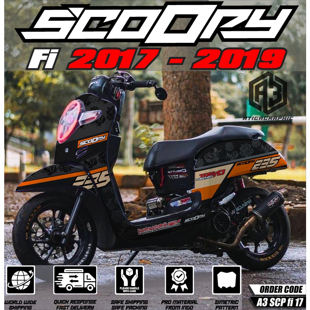 Decal Sticker Scoopy 2017 2018 2019 2020 decal scoopy full body Full Blok Sticker Scoopy Dekal New F
