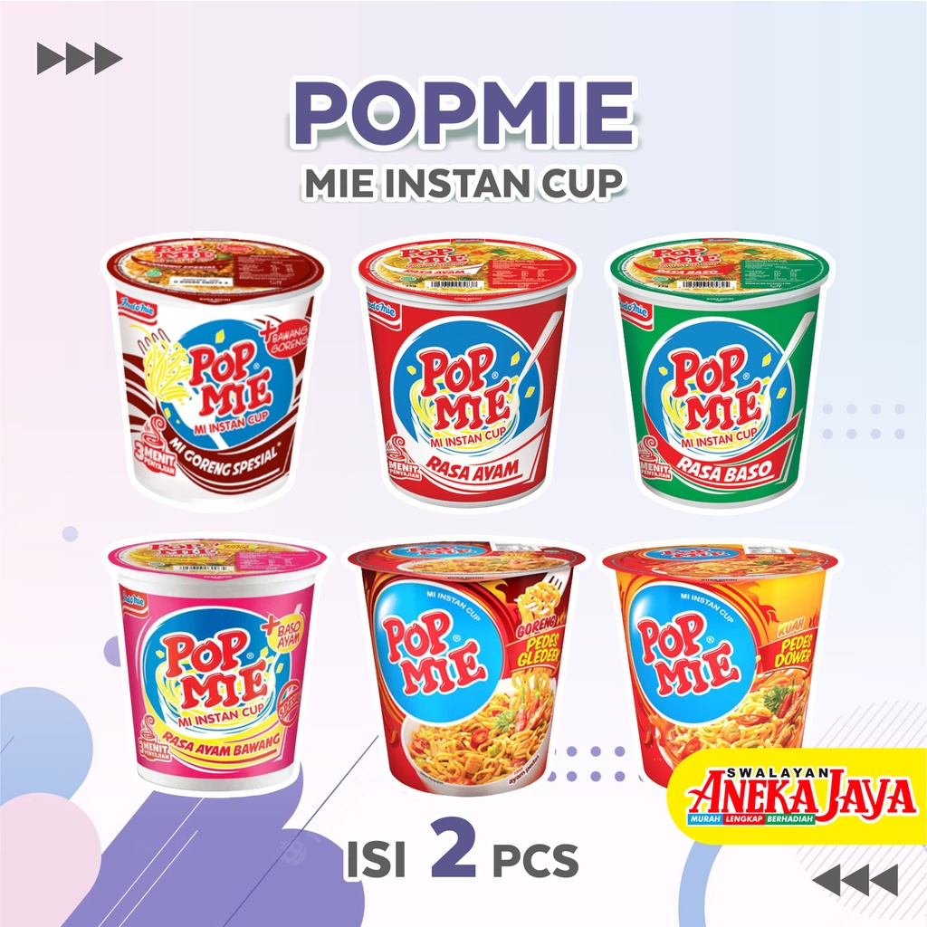 

POP MIE INSTAN CUP GORENG & KUAH ISI 2 PCS