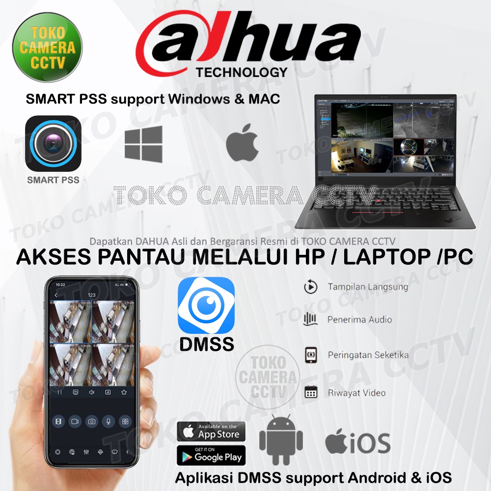 PAKET CCTV DAHUA 8MP AUDIO 16 CHANNEL 16 KAMERA