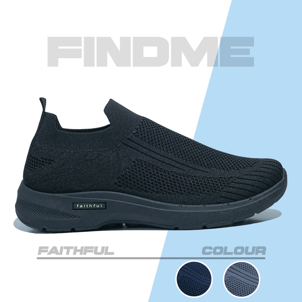 SEPATU SNEAKERS PRIA FINDME KEKINIAN TRENDY BAGUS ALL EVENT BAHAN BREATHABLE FLYKNIT IMPORT FAITHFUL