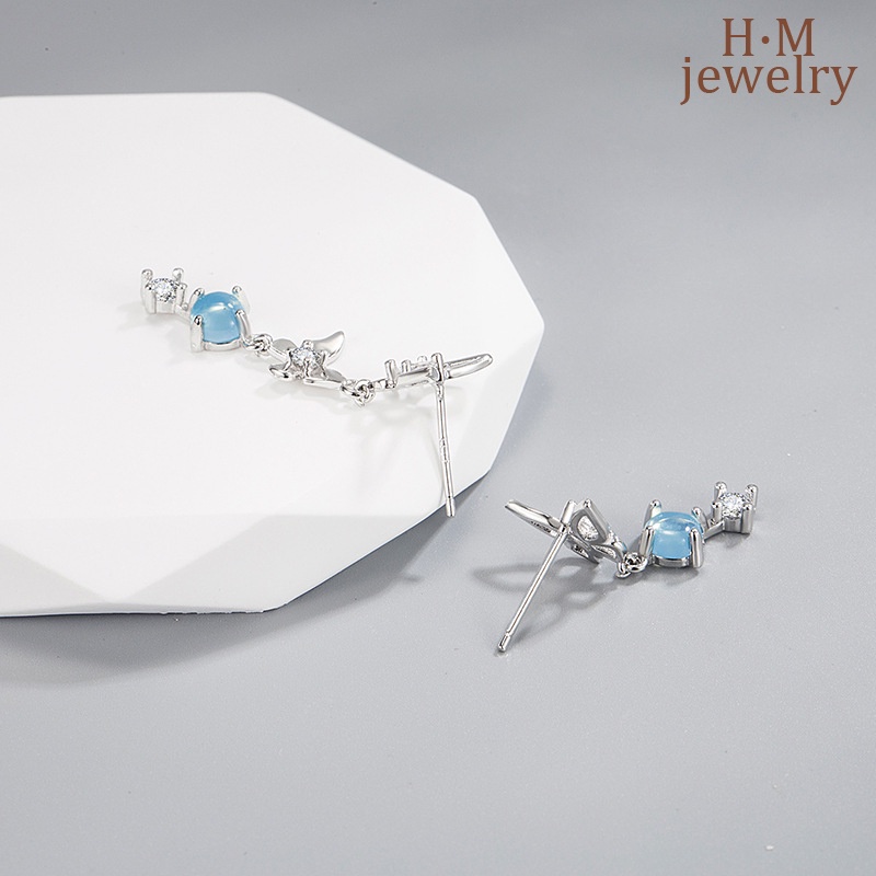 Anting Tusuk Sterling Silver 925 Desain Kupu-Kupu Asimetris Simple Untuk Wanita 2022