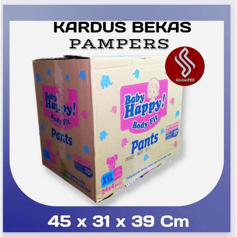 

KARDUS BEKAS PAMPERS UKURAN UKURAN 45 x 31 x 39 Cm