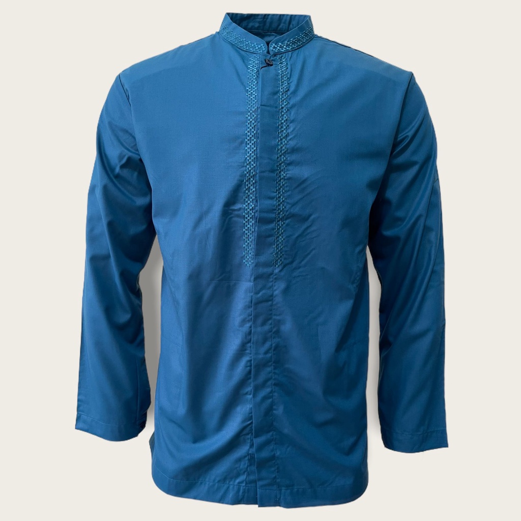 Preview Baju koko Itang Yunasz Limited Panjang Biru Tosca Falguni