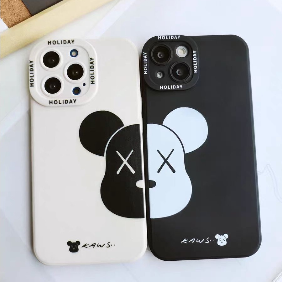 Ins Casing iPhone 14 14pro 14Plus 14prm 13 13pro 13pro 13prm 11 7Plus 8Plus Xr XS 12pro Max Shockproof Motif Beruang Putih