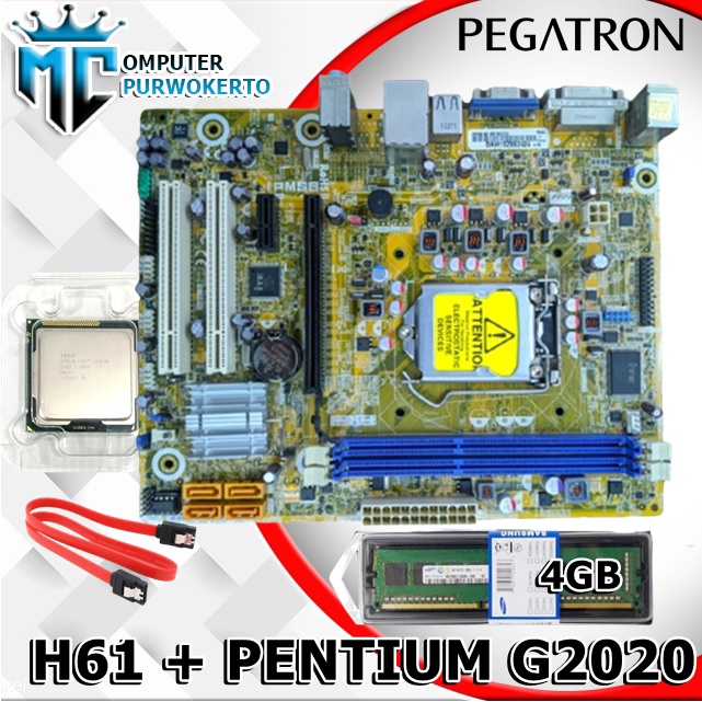 Paket Mainboard H61 Pegatron Dan Processor Pentium G2020 LGA 1155 Dan Ram 4GB DDR3