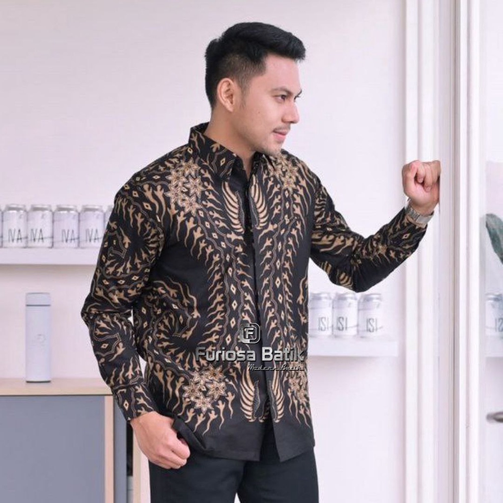 FURIOSA BATIK SENTANI KEMEJA BAJU BATIK PRIA KEMEJA LENGAN PANJANG UKURAN M L XL XXL