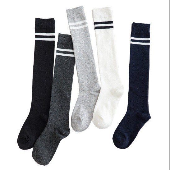 Kaos Kaki Cewek Panjang Selutut  Kaos Kaki Gaya Jepang korea  Kaos Kaki Muslimah Calf Socks Katun