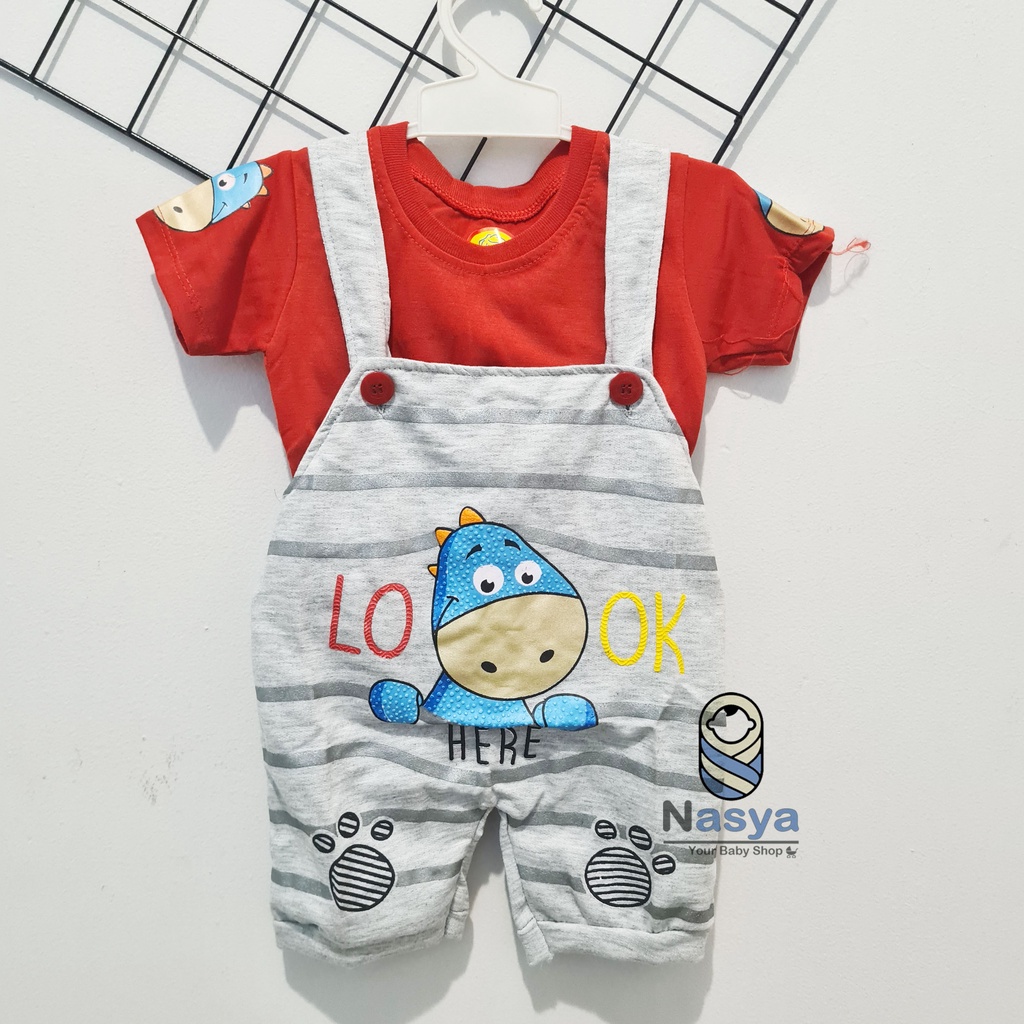 [JC-006] Celana Kodok Dino Bayi 3-6 Bulan / Baju Kaos Setelan Jumper Overall