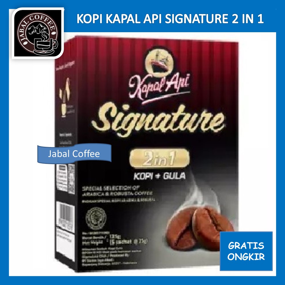 

Kopi Kapal Api Signature 2 In 1 25 Gram Isi 120 Pcs Per Renteng 1 Dus / Karton