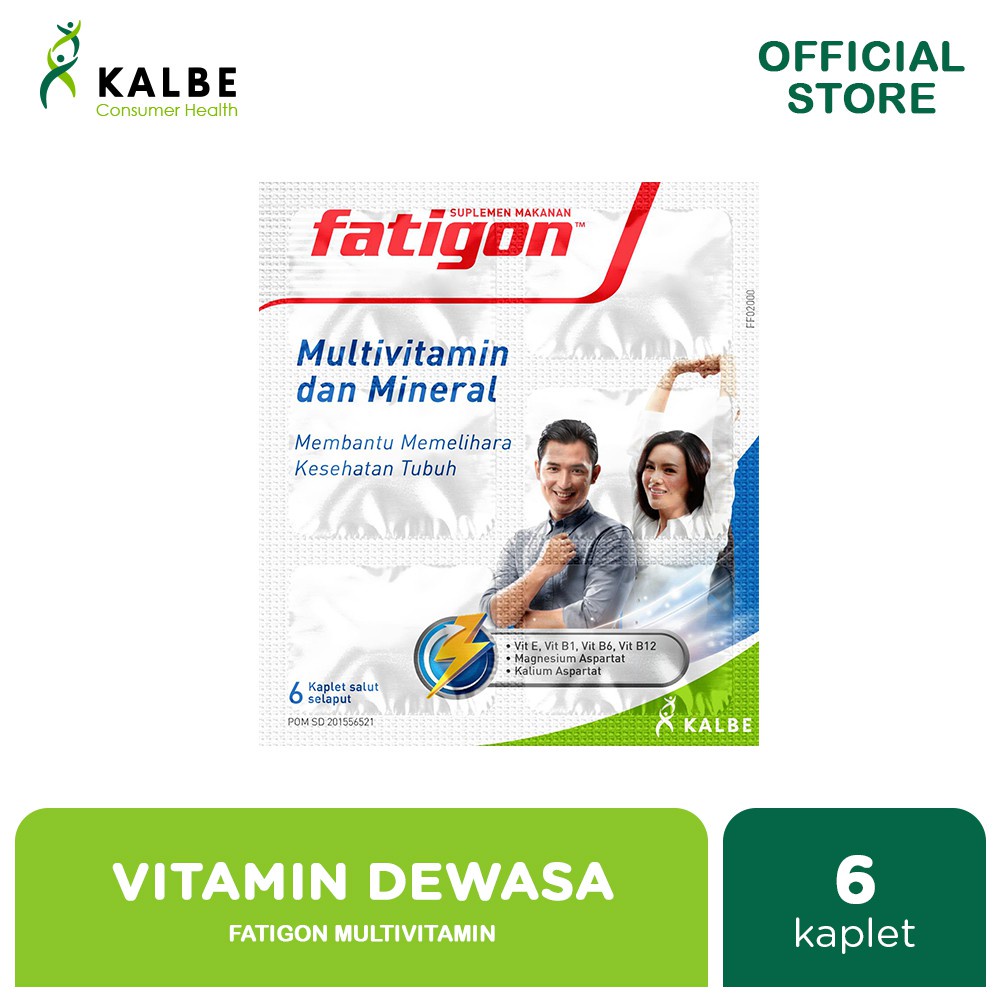 Fatigon 6 Kaplet / Mencegah dan membantu mengobati kekurangan Vitamin E, B1, B6, B12, serta kekurang