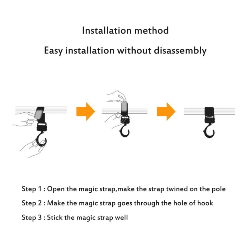 Mary Pram Hooks Baby Stroller Hooks Bag Hook Anti-Slip Rotate Gantungan Hook Untuk Tas Popok Mommy Tas Dompet Kursi Dorong Acces