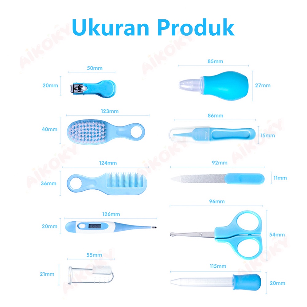 AIKOKY Baby care kit set 10 in 1/Sisir Baby/Pembersih hidung Pemotong kuku bayi newborn