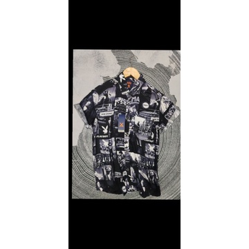 Kemeja Motif Lengan Pendek Rayon Twill Premium