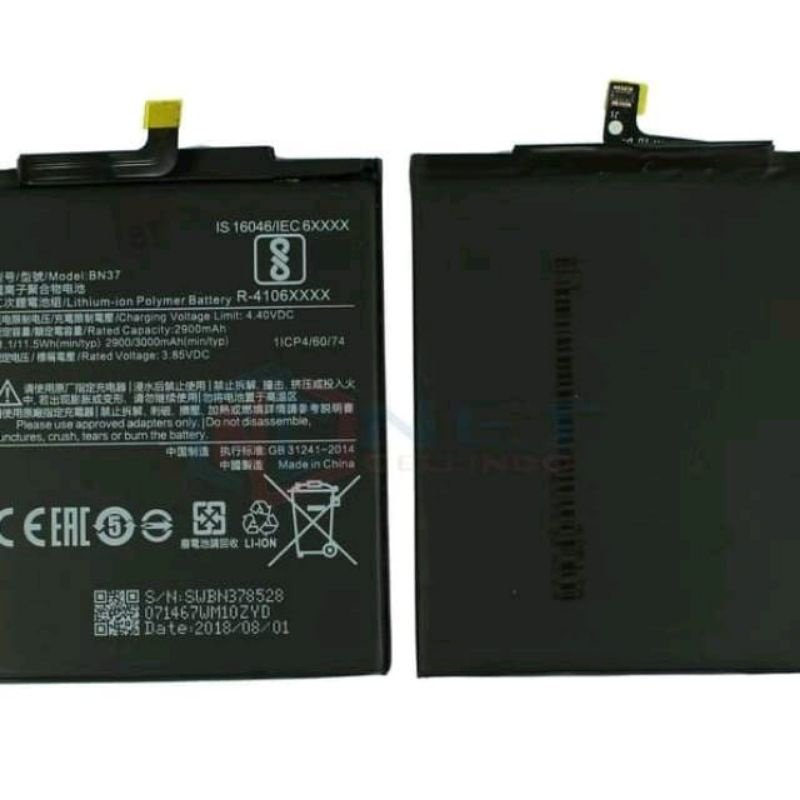 BATERAI BATERE BATTERY XIAOMI REDMI 6A BN37 BN 37 ORIGINAL