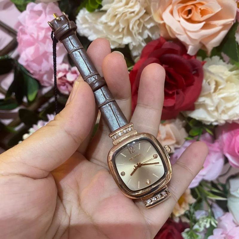 jam tangan elegan, jam tangan wanita , jam tangan kotak kecil , jam tangan jimshoney kode 8012