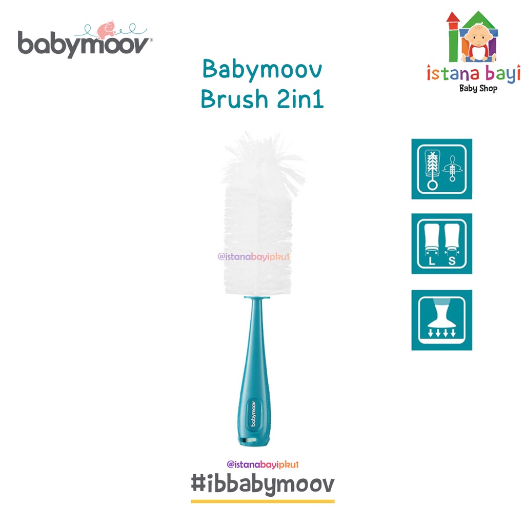 Babymoov – 2 in 1 Bottle Brush / Sikat Pembersih Botol Susu Bayi / Sikat Botol