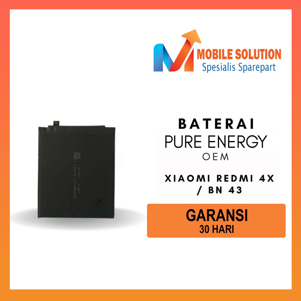 Grosir Baterai Xiaomi Redmi Note 4x Processor Snapdragon / Baterai Xiaomi BN43 Original Oem Garansi 1 Bulan + Packing