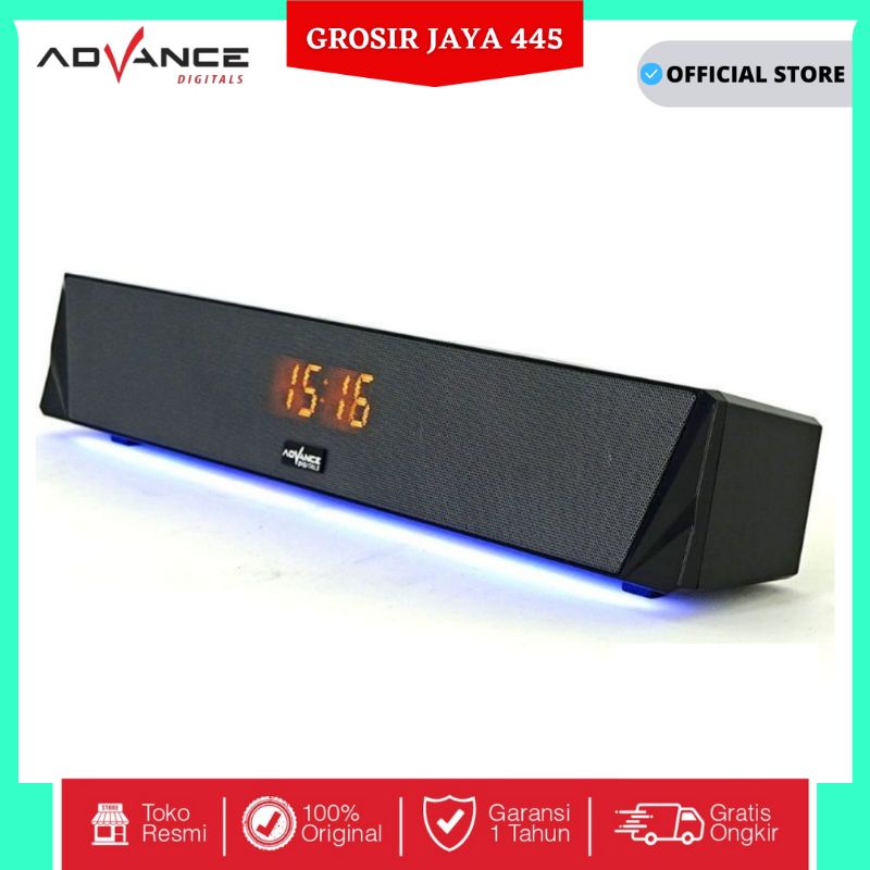 Advance Speaker Soundbar Portable Alarm Clock T-523 Bluetooth Speaker Garansi Resmi