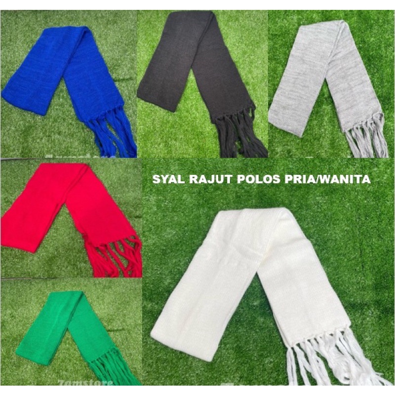 Syal Sal Scarf Rajut tenun Leher Aksesoris Fashion Pria Wanita Murah Keren Traveling Komonitas Grup 