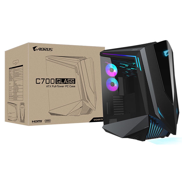 Gigabyte AORUS C700 GLASS - AC700G Full Tower E-ATX Gaming Case