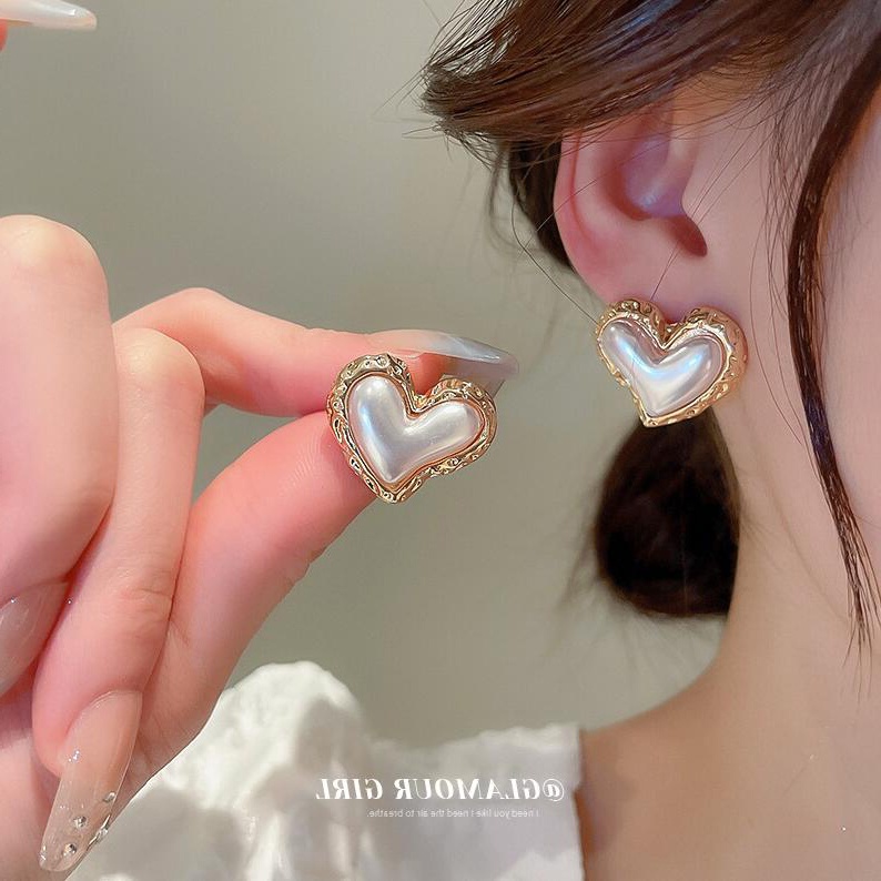 Anting Stud Hias Kristal Mutiara Gaya Korea Untuk Wanita