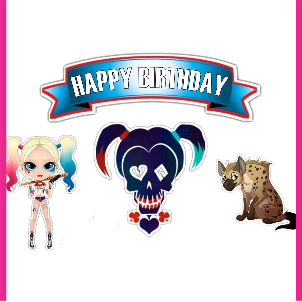 

BIGBAG TOPPER CAKE ULANG TAHUN / HIASAN KUE HARLEY QUINN