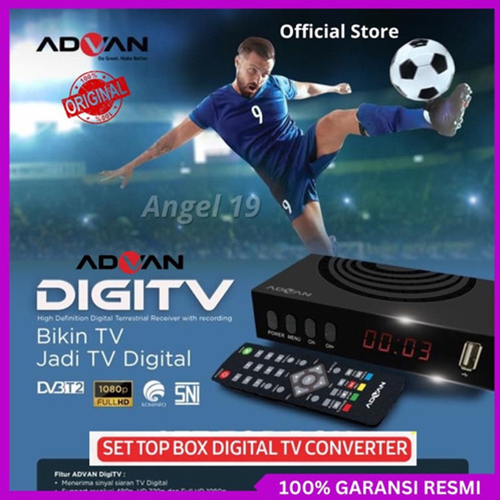 Set Top Box Advan DV3 T2 STB Digipro Digitv Antena Converter TV Tabung Analog Digital Alat Decoder Receiver Dekoder Reciver Antenna