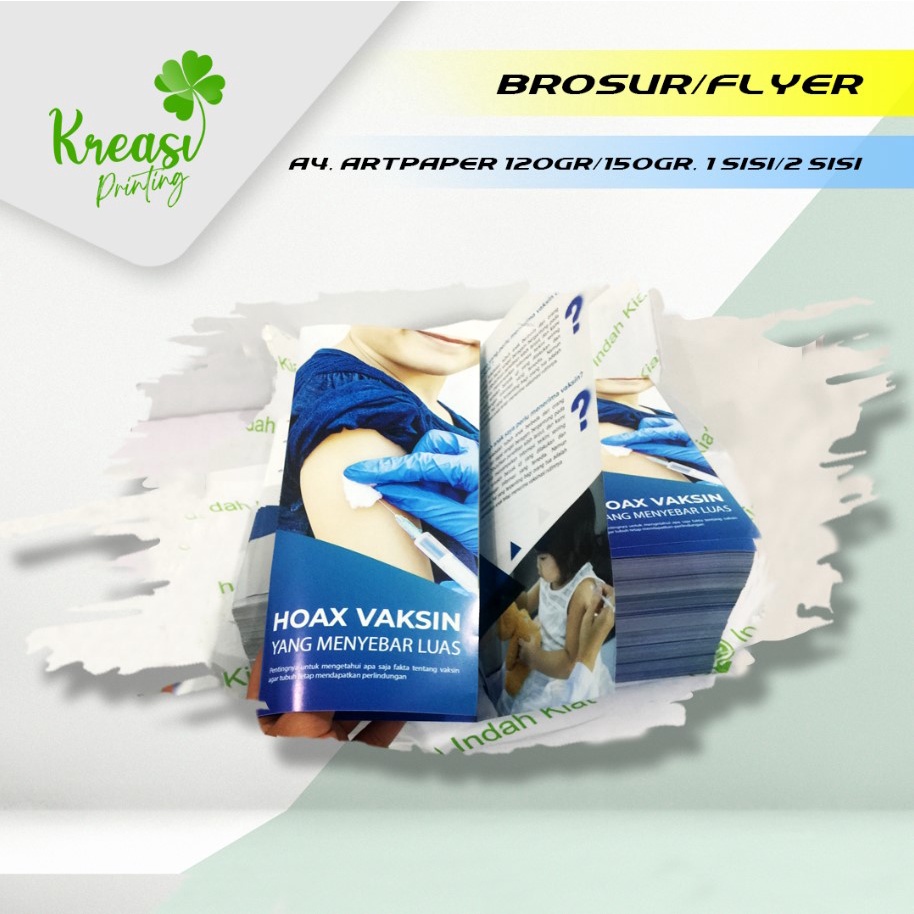 

CETAK BROSUR/FLYER ARTPAPER FULLCOLOUR MURAH & CEPAT 1 HARI SIAP (UK. A4 1 SISI/2 SISI)